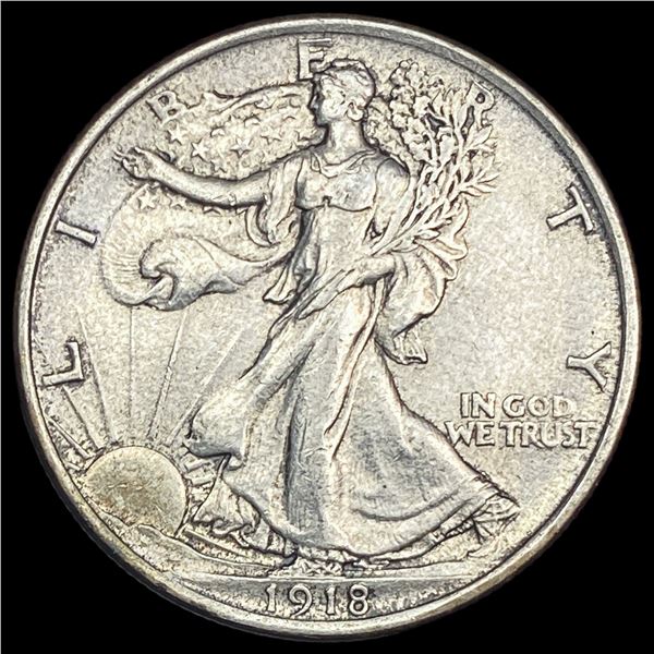 1918 Walking Liberty Half Dollar CLOSELY   UNCIRCULATED