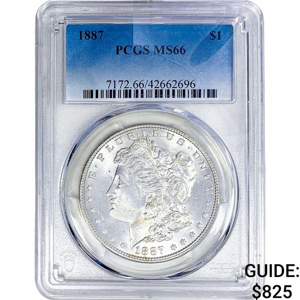 1887 Morgan Silver Dollar PCGS MS66