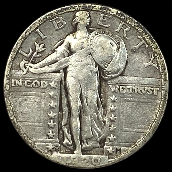 1920-S Silver Standing Liberty Quarter   LIGHTLY CIRCULATED