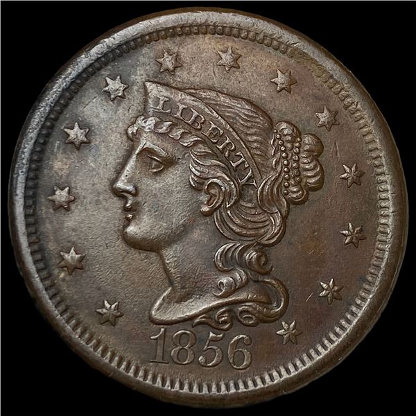 1856 Braided Hair Large Cent NEARLY   UNCIRCULATED