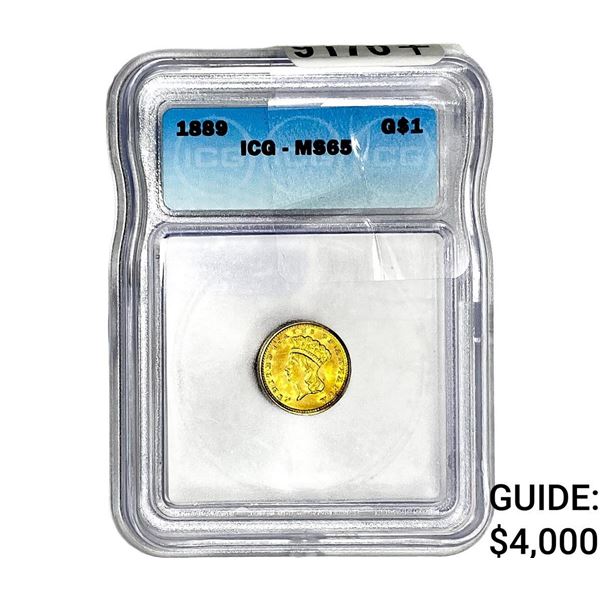 1859 Rare Gold Dollar ICG MS65