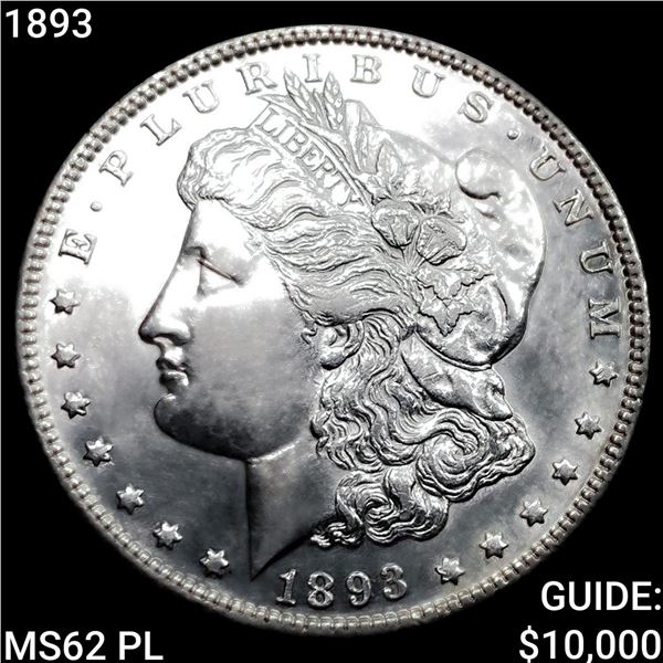 1893 Morgan Silver Dollar UNCIRCULATED PL