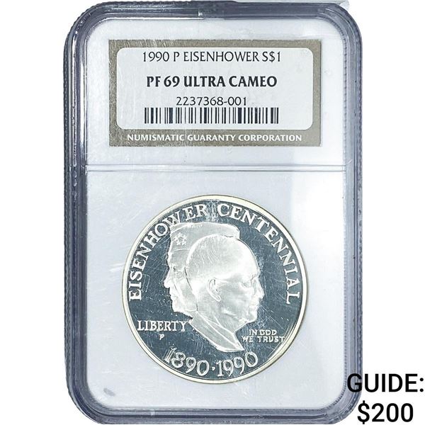 1990 $1 Sliver Eisenhower NGC PF69 Ultra  Cameo