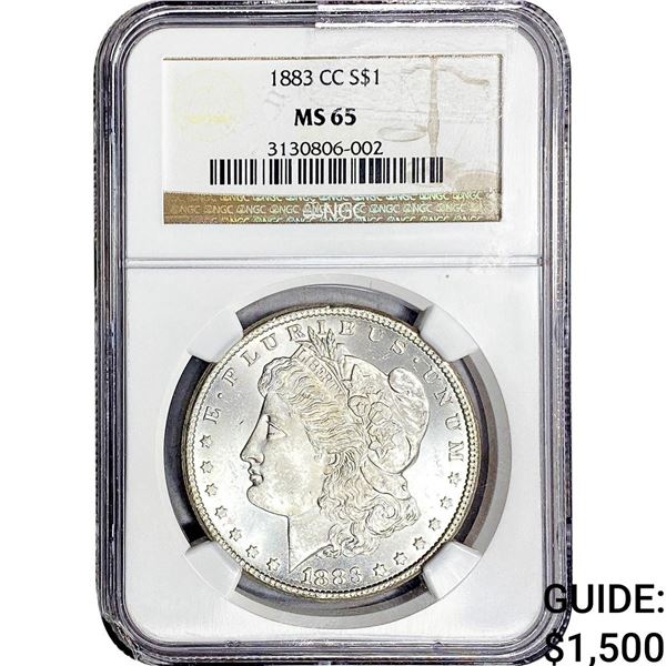 1883-CC Morgan Silver Dollar NGC MS65