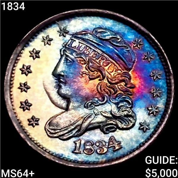 1834 Capped Bust Half Dime CHOICE BU+