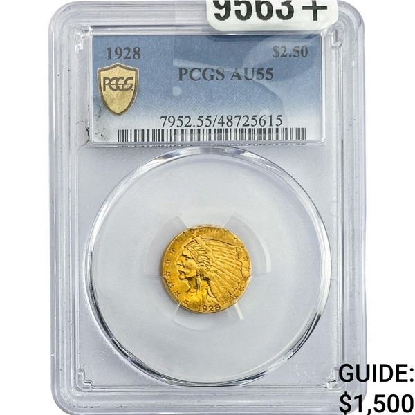 1928 $2.50 Gold Quarter Eagle PCGS AU55