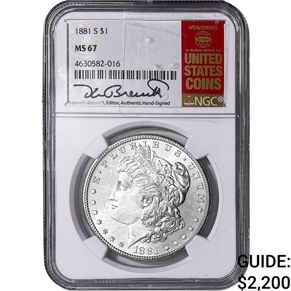 1881-S Morgan Silver Dollar NGC MS67