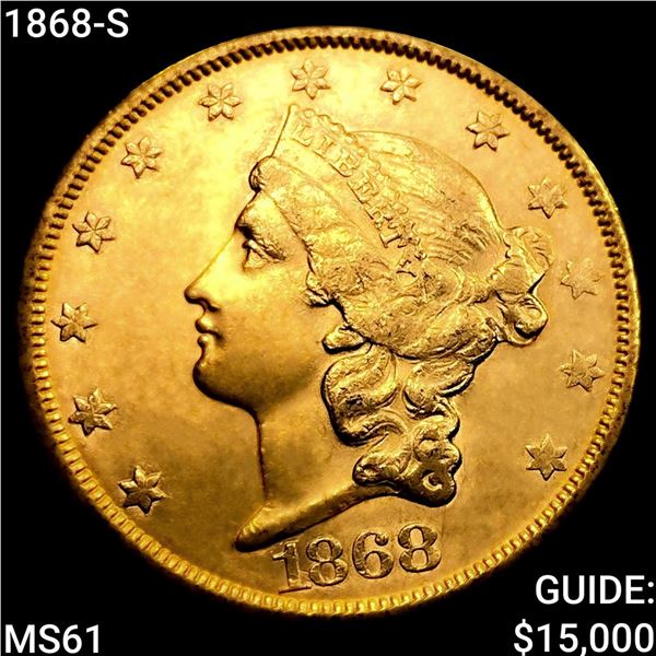 1868-S $20 Gold Double Eagle UNCIRCULATED