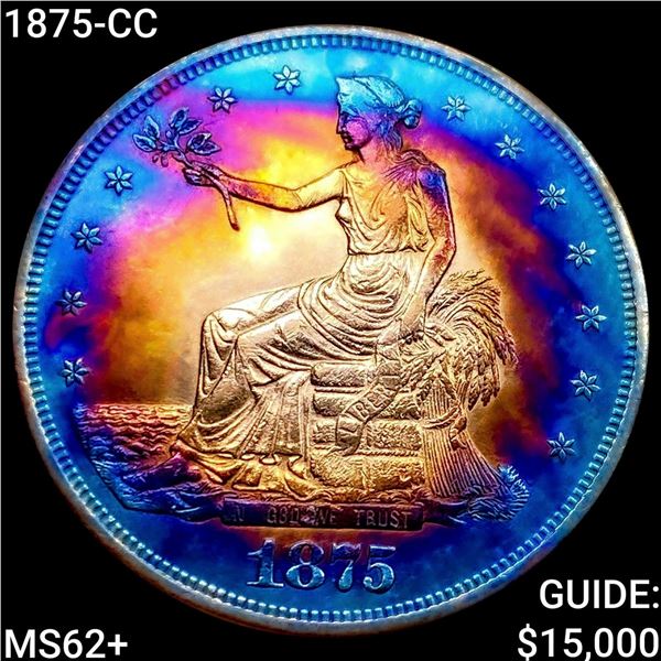 1875-CC Silver Trade Dollar UNCIRCULATED +