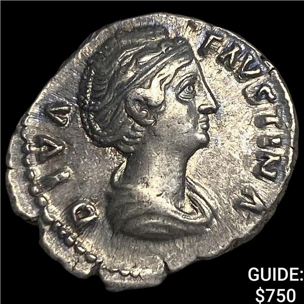 140 AD Roman Empire Faustina I SIlver  Denarius CLOSELY UNCIRCULATED