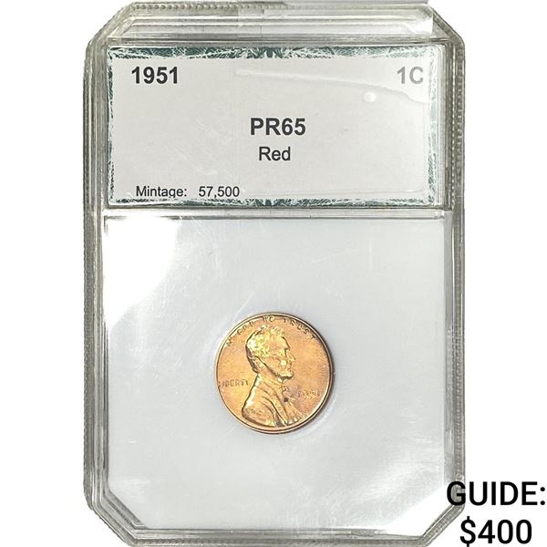 1951 Wheat Cent PCI PR65 Red
