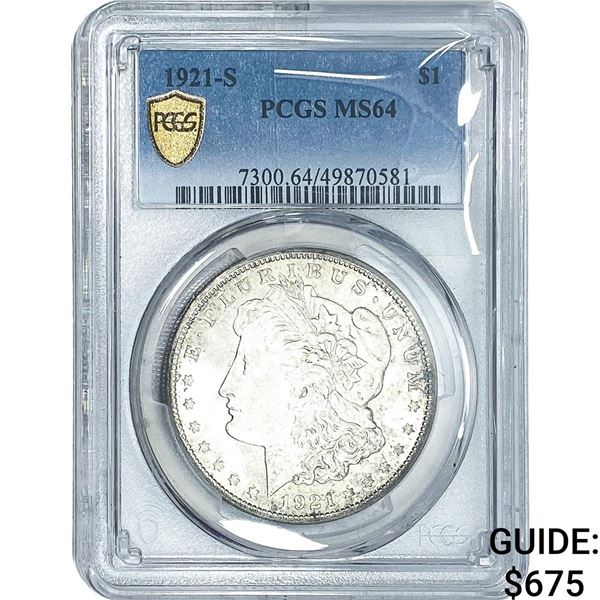 1921-S Morgan Silver Dollar PCGS MS64