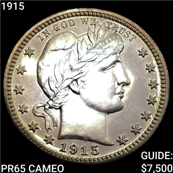 1915 Barber Quarter GEM PROOF CAM