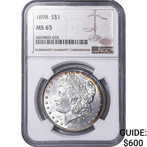 1898 Morgan Silver Dollar NGC MS65
