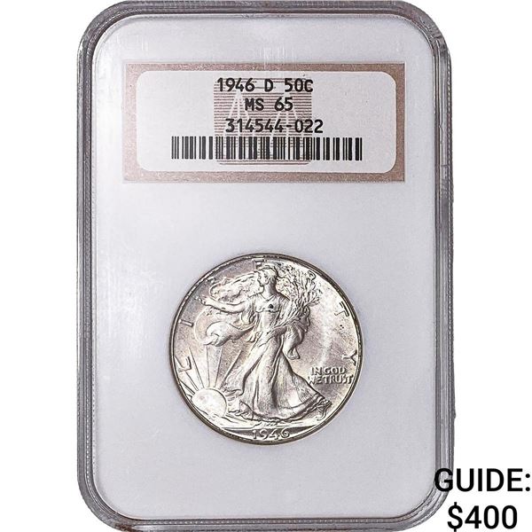 1946-D Walking Liberty Half Dollar NGC MS65