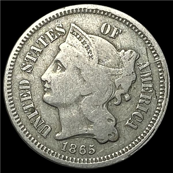 1865 Nickel Three-Cent Piece NICELY  CIRCULATED