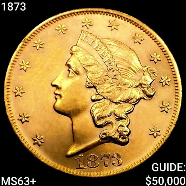 1873 $20 Gold Double Eagle CHOICE BU+