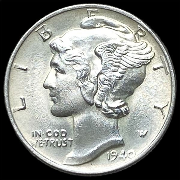 1940 Silver Mercury Dime GEM BU