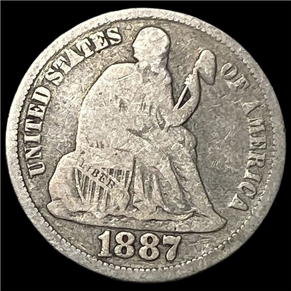 1887 Seated Liberty Dime NICELY CIRCULATED