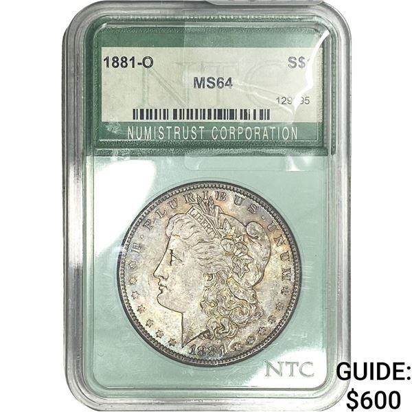 1881-O Morgan Silver Dollar NTC MS64