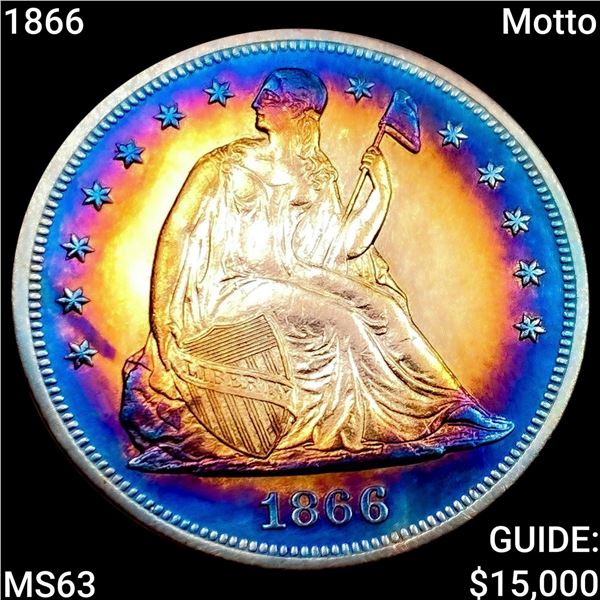 1866 Motto Seated Liberty Dollar CHOICE BU