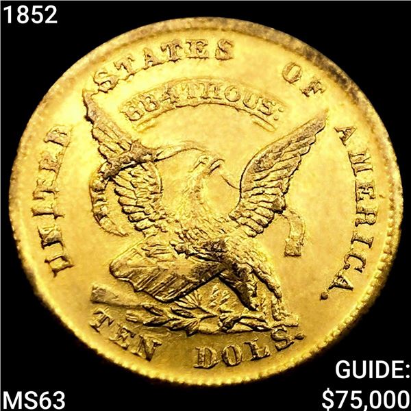 1852 $10 Gold Humbert Assay CHOICE BU