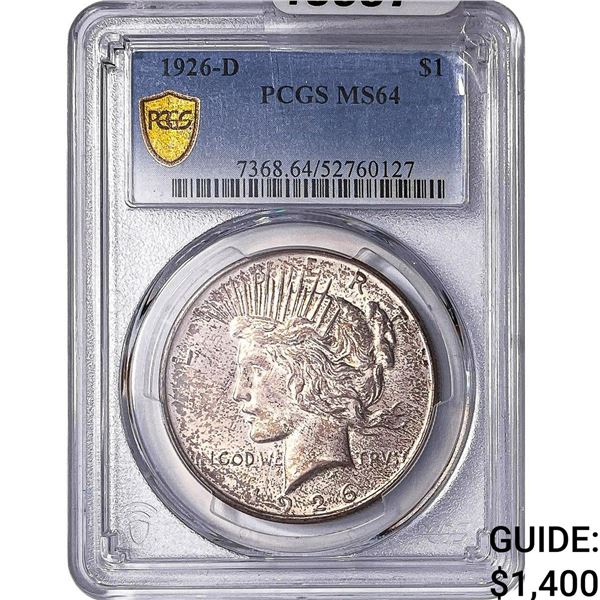 1926-D Silver Peace Dollar PCGS MS64