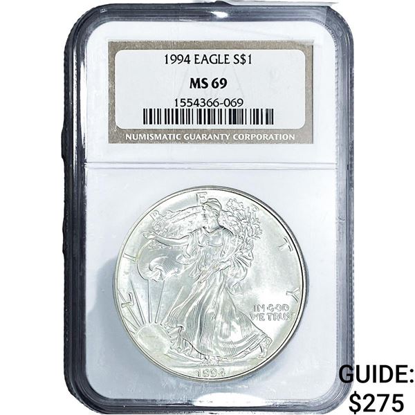 1994 Silver Eagle NGC MS69