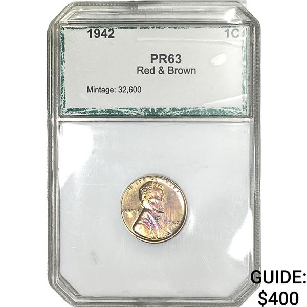 1942 Wheat Cent PCI PR63 Red & Brown