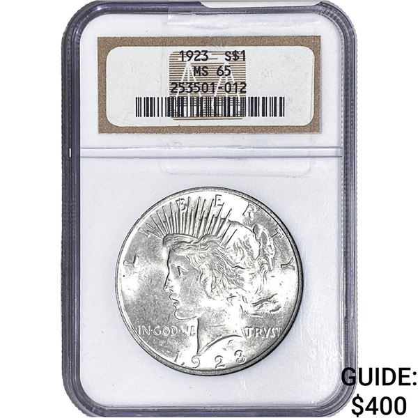 1923 Silver Peace Dollar NGC MS65