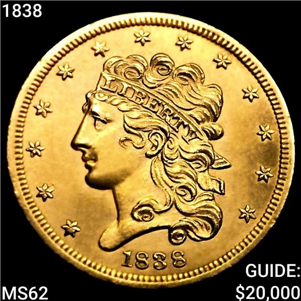 1838 $5 Gold Half Eagle UNCIRCULATED