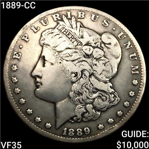 1889-CC Morgan Silver Dollar ABOUT  UNCIRCULATED