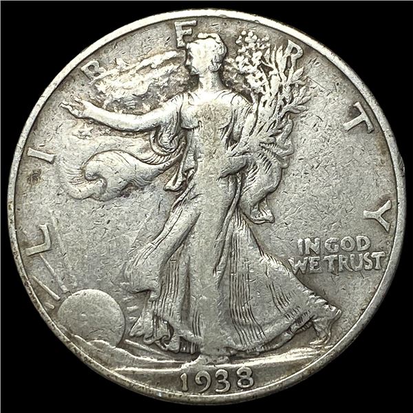 1938-D Silver Walking Liberty Half Dollar  NEARLY UNCIRCULATED