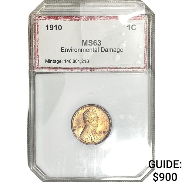1910 Wheat Cent PCI MS63