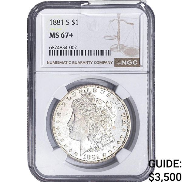1881-S Morgan Silver Dollar NGC MS67+