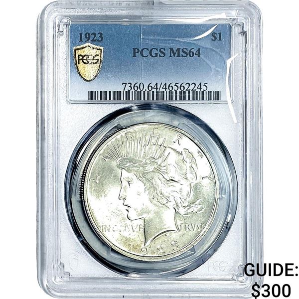 1923 Silver Peace Dollar PCGS MS64