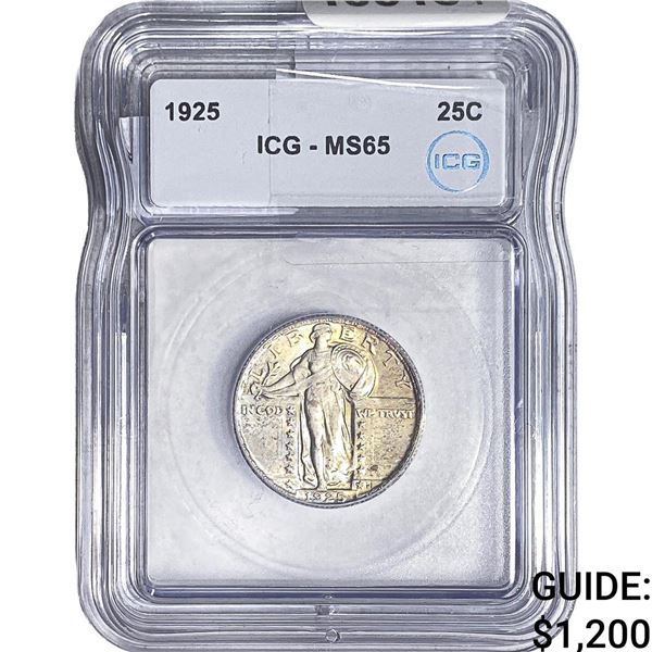 1925 Standing Liberty Quarter ICG MS65
