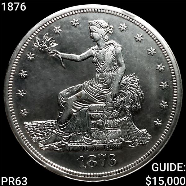 1876 Silver Trade Dollar CHOICE PROOF