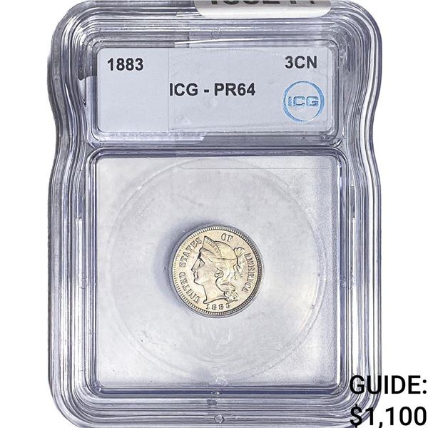 1883 Nickel Three Cent ICG PR64