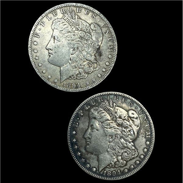 [2]1894-O Silver Morgan Dollars NEARLY  UNCIRCULATED