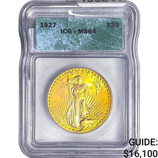 1927 $20 Gold Double Eagle ICG MS64