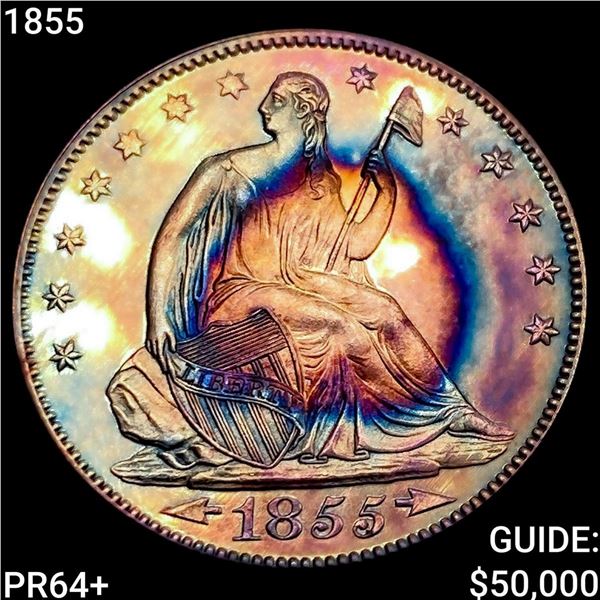 1855 Seated Liberty Half Dollar CHOICE PROOF +