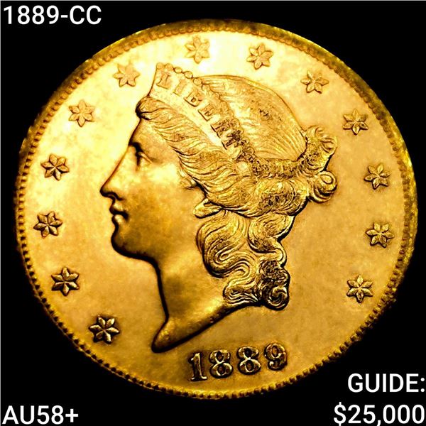 1889-CC $20 Gold Double Eagle CHOICE AU+