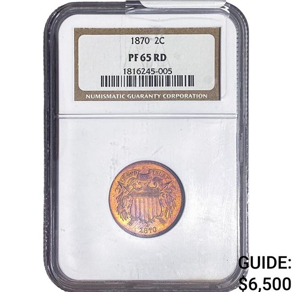 1870 Two Cent Piece NGC PF65 RD