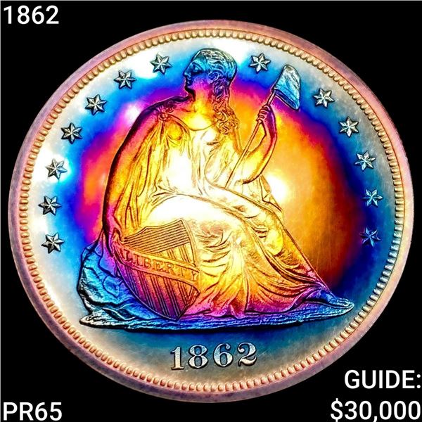 1862 Seated Liberty Dollar GEM PROOF