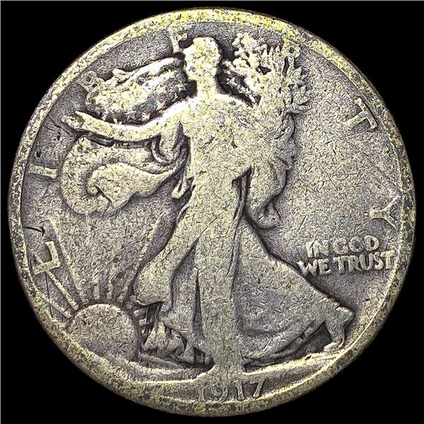 1917-D Silver Walking Liberty Half Dollar   NICELY CIRCULATED