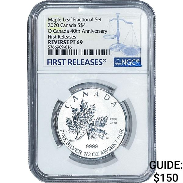 2020 S$4 Canada Maple Leaf Fractional Set  1/oz NGC