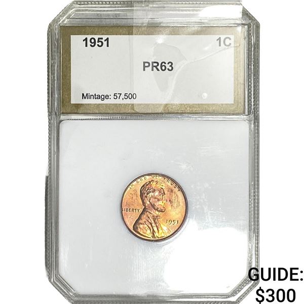 1951 Wheat Cent PCI PR63