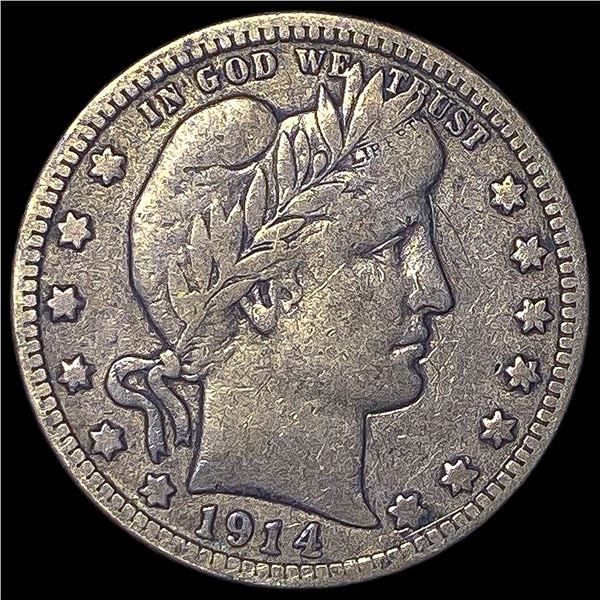 1914-D Silver Barber Quarter ABOUT   UNCIRCULATED