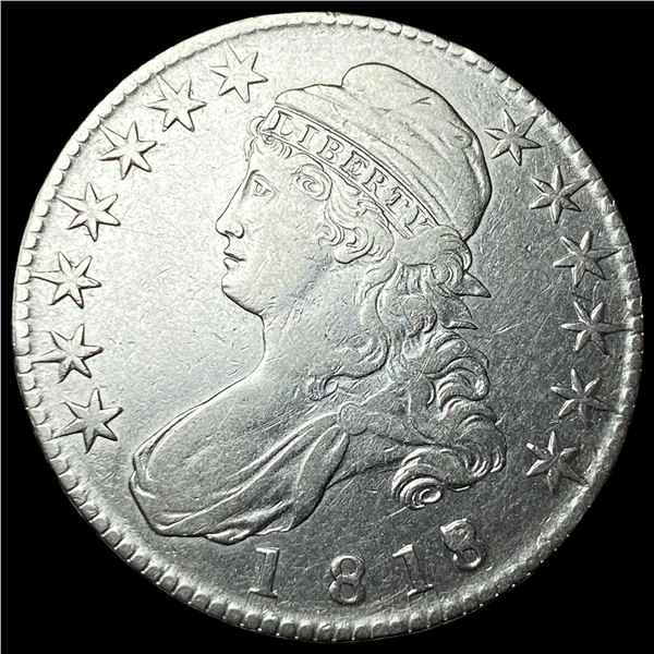 1818/7 Sm 8 Capped Bust Half Dollar ABOUT UNCIRCULATED